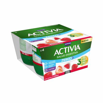 Bifidus activia probiotico zerooo Danone pack 4 con fresa