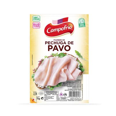 Fiambre de pechuga de pavo Campofr&iacute;o 70 gr