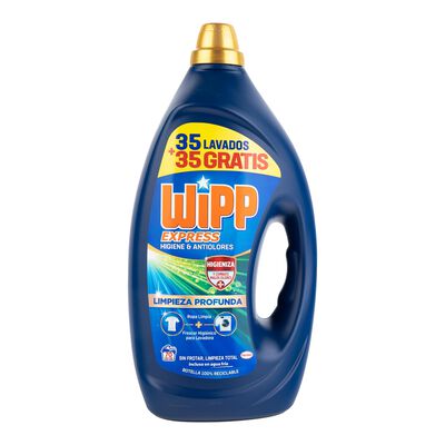Detergente líquido Wipp Express 35+35 lavados higiene&antiolor
