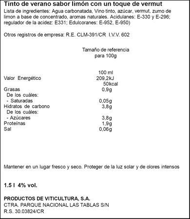 Tinto de verano Sandevid 1,5l vermut