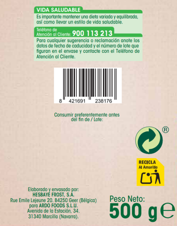 Guisantes ecológicos Alipende 500g finos