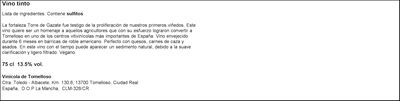 Vino tinto DO La Mancha Torre de Gazate crianza