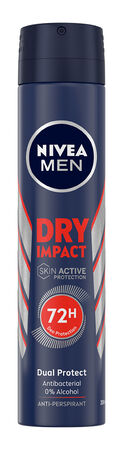 Desodorante en spray Nivea men 200ml dry impact antitranspirante