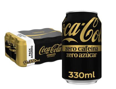 Refresco cola Coca-Cola 33cl pack lata 12 zero az&uacute;car zero cafe&iacute;na