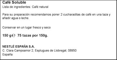 Caf&eacute; soluble natural Nescaf&eacute; Classic 150g