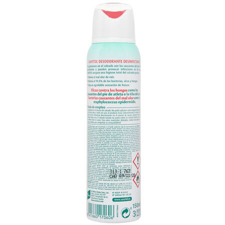 Desodorante para calzado Sanytol 150ml desinfectante