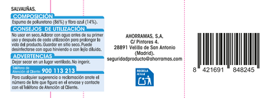 Estropajo salvauñas Lanta 3 uds azul