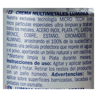 Limpiador  metales Luminia 500ml