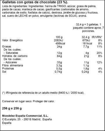 Galletas Chips Ahoy! 256g