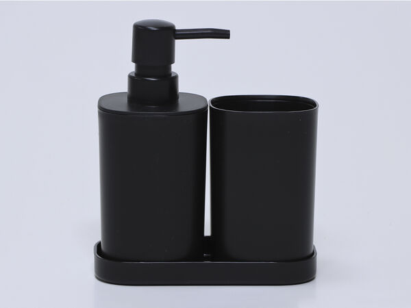 Accesorio baño plástico Berilo 3 unidades negro