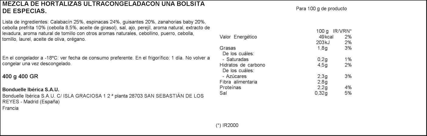 Salteado Bonduelle 400g de la huerta