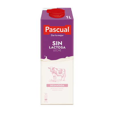 Leche sin lactosa Pascual 1l desnatada
