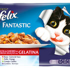 Comida h&uacute;meda para gato F&eacute;lix selecci&oacute;n de carnes en gelatina 12 sobres de 85g