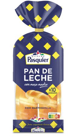Pan de leche brioche con masa madre Pasquier 10 unidades 350 g