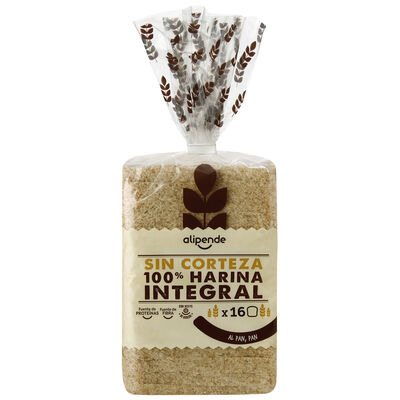 Pan de molde integral sin corteza Alipende 450g