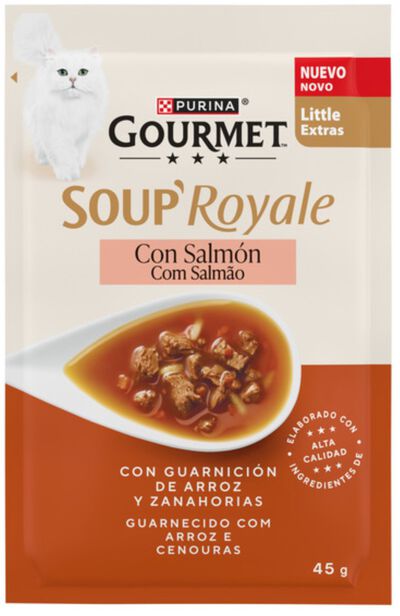 Alimento de gato soup royale gourmet Purina 45g salmón