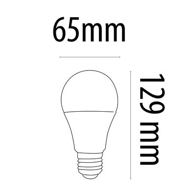 Bombilla Led esf&eacute;rica e27 pl&aacute;stico TM a65 15W c&aacute;lida