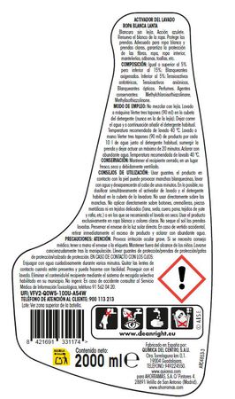 Quitamanchas l&iacute;quido Lanta 2l para ropa blanca