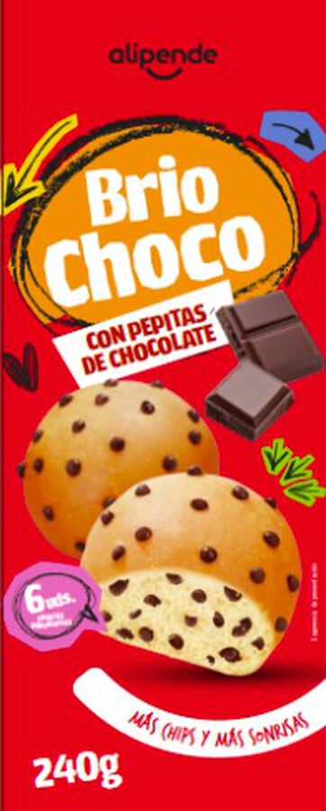 Pastelito Briochoco Alipende pepitas chocolate 240g