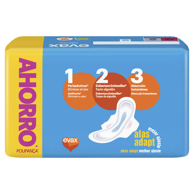 Compresas con alas cottonlike Evax 24 uds super