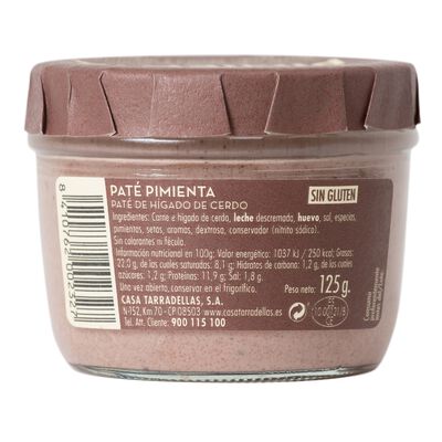Pat&eacute; pimienta Casa Tarradellas 125g