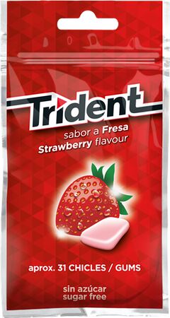 Chicles en grageas sin azúcar añadido Trident 30u fresa