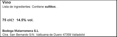 Vino tinto DO Ribera del Duero Matarromera crianza