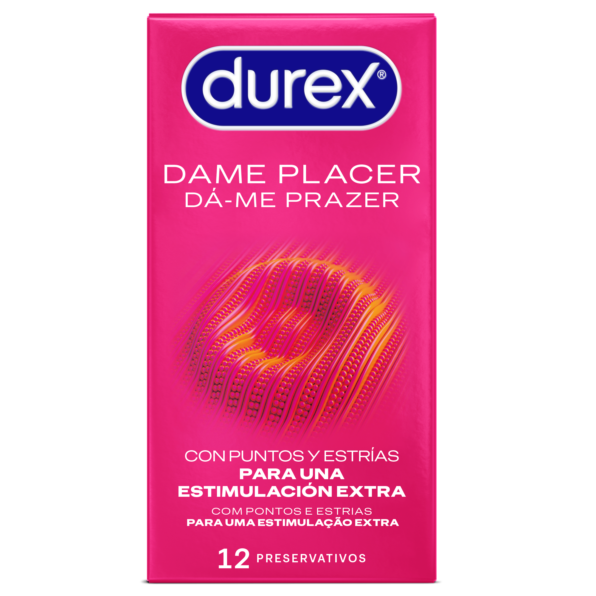 Preservativos Durex 12 uds dame placer con puntos y estrías