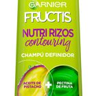 Champ&uacute; fortificante Fructis 380 ml nutri-rizo para cabello rizado