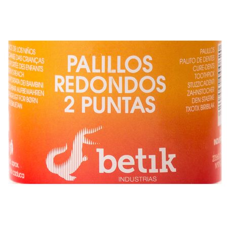 Palillos redondo Betik 2 puntas 500 uds