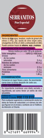 Serranitos de pan Alipende 200g
