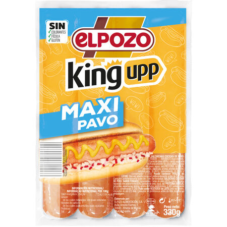 Salchicha king upp ELPOZO 330gr maxi pavo