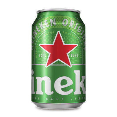 Cerveza rubia especial Heineken lata 33cl