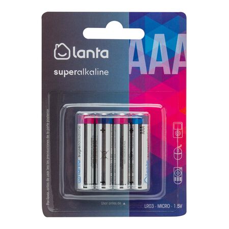 Pila superalcalina Lanta AAA lR03 4 uds