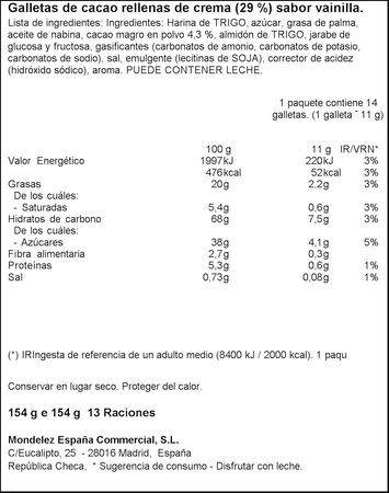 Galleta rellena Oreo 154g original