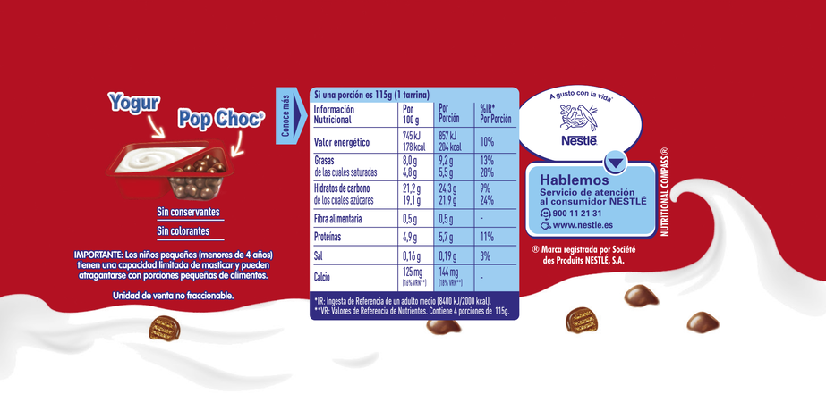 Yogur Kit Kat Nestlé 460g pack 4 pop choc