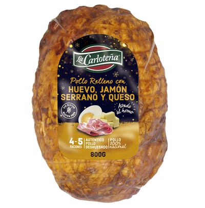 Pollo relleno de huevo, jamón y queso Carloteña 800gr