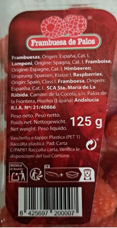 Frambuesa de palos en bandeja 125g