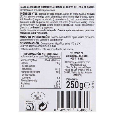 Pasta fresca tortellini Alipende 250g relleno de carne