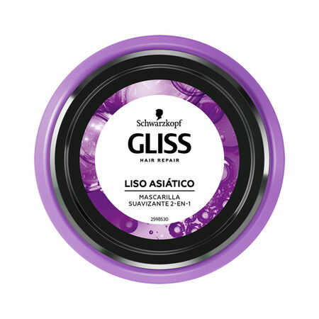 Mascarilla capilar alisadora Gliss 300ml liso asiático