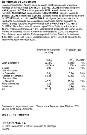 Bomb&oacute;n caja roja Nestl&eacute; 398g creations surtidos