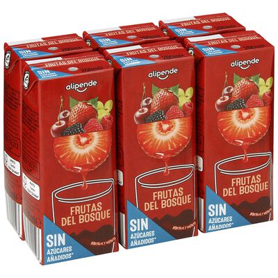 Bebida sin az&uacute;car a&ntilde;adido sabor frutas del bosque Alipende 200 ml