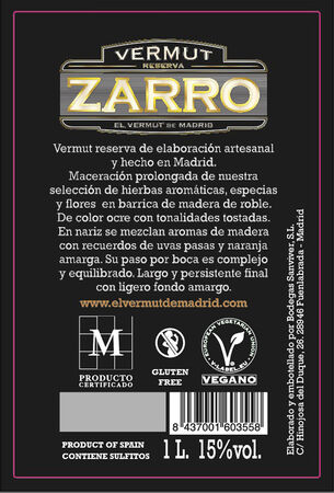Vermouth reserva Zarro 1l