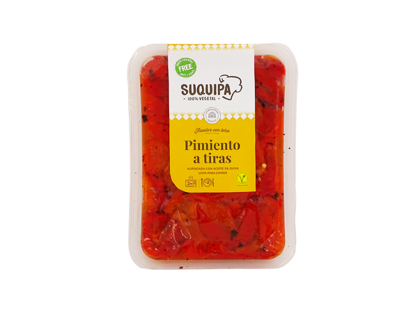 Pimientos en tiras Suquipa bandeja 300g al horno leña
