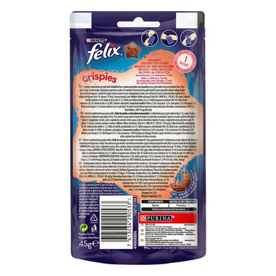Snacks de salmón y trucha para gatos Felix 45g