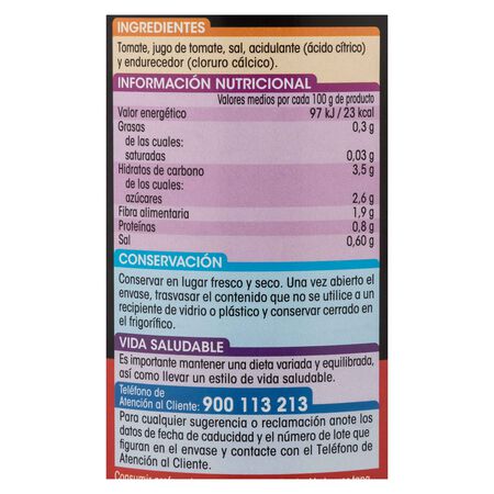 Tomate entero pelado categoría extra Alipende 240g