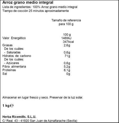 Arroz integral Sos 1kg