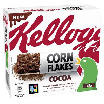 Barritas de cereales Corn Flakes Cocoa Kellogg´s 144g 6 barritas