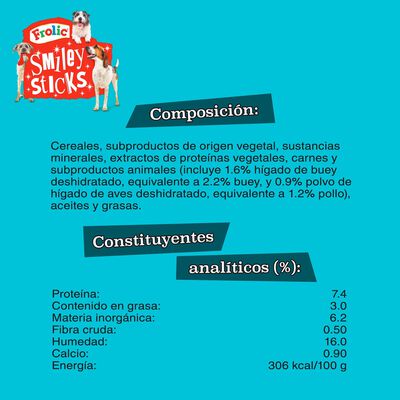 Snack dental para perro Frolic Smiley Sticks 175gr