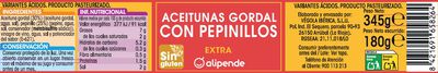 Aceitunas gordal Alipende 180g con pepinillo